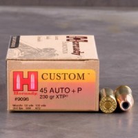45 ACP/Auto Ammo - Hornady Custom XTP Ammo HP +P Hornady Custom XTP HP +P Ammo