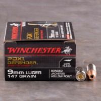 9mm Ammo - Winchester Defender Bonded Ammo JHP Winchester Defender Bonded JHP Ammo