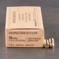 9mm Ammo - Bulk Winchester Service Grade Ammo FMJ Bulk Winchester Service Grade FMJ Ammo