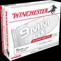 Winchester USA Centerfire Luger FMJ Ammo