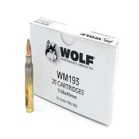 Bulk Wolf Gold White WM193 Case Brass TMJ Full Coated FMJ Ammo