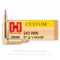 243 Win Ammo - V-MAX Hornady Custom V-MAX Hornady Custom Ammo