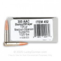 300 AAC Blackout Ammo - Maximum Expansion Underwood Subsonic Maximum Expansion Underwood Subsonic Ammo