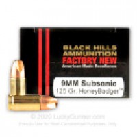 9mm Ammo - Subsonic HoneyBadger Black Hills Subsonic HoneyBadger Black Hills Ammo