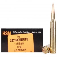 HSM Trophy Gold +P Berger Hunting VLD Boat Tail HP Ammo