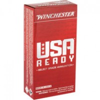 Winchester USA Flat Nose Brass Case FMJ Ammo