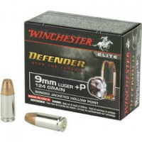 Winchester Defender Luger Bonded Nickle Plated Brass Case HP +P Ammo