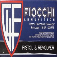 Fiocchi Luger Brass AND REVOLVER FMJ Ammo
