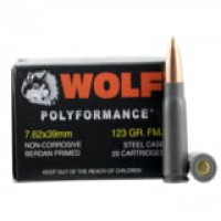 Wolf PolyFormance Steel Cased Centerfire FMJ Ammo