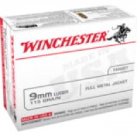 Winchester USA Luger Centerfire FMJ Ammo