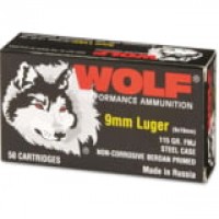 Wolf Luger Steel Casing Centerfire FMJ Ammo