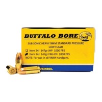 Buffalo Bore Subsonic Heavy Standard Pressure ParabellumLuger Flat Nose And Ammo