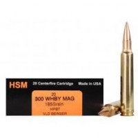 HSM Trophy Gold Weatherby Berger Hunting VLD Boat Tail HP Ammo