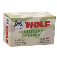 Bulk Wolf Military Classic Bimetal Free Shipping Steel MPN FMJ Ammo