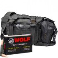 Wolf Polyformance In The Armory Black Range Bag FMJ Ammo