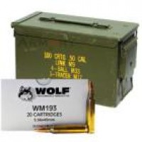 Bulk M193 BRASS Cased Wolf In Can FMJ Ammo