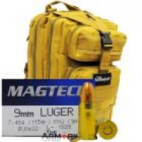 Bulk Luger Magtech In The Armory Tan Back FMJ Ammo