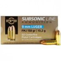 Luger PPU Subsonic FMJ Ammo