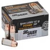 Luger V-Crown Sig Sauer Elite Performance JHP Ammo