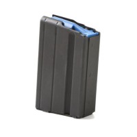  AR-15 Magazine 6.5 Grendel 5 Rounds Blue Polymer Follower Stainless Steel Body Matte Black Finish Ammo