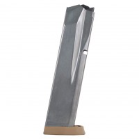 th & Wesson Magazine S&W M&P M&P M2.0 357 Sig 40 S&W 15-Round Steel Blue With Brown Base Pad Ammo