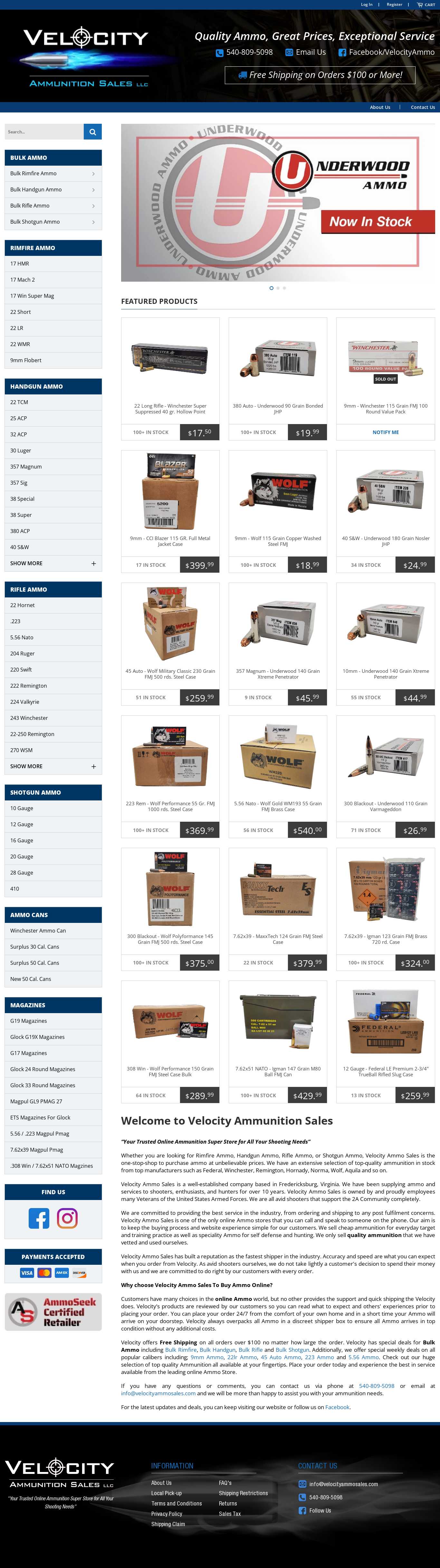 VelocityAmmoSales Screenshot